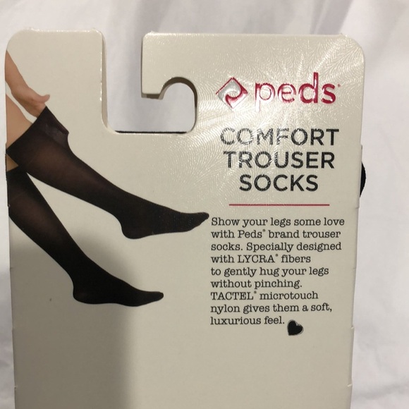 Peds Women's black comfort Trouser Socks, size 8-12 extended shoe size 6pairs - Picture 7 of 8